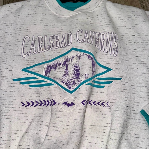 Vintage Grandma sweater Carlsbad Caverns embroidered crewneck sweatshirt large - Picture 3 of 6